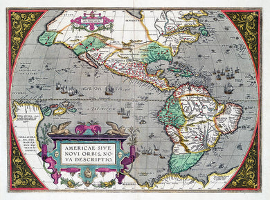 Map Of The Americas 1587 - Art Print