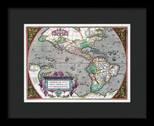 Load image into Gallery viewer, Old Map Of The Americas 1587 - Framed Print