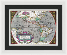 Load image into Gallery viewer, Old Map Of The Americas 1587 - Framed Print