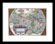 Load image into Gallery viewer, Old Map Of The Americas 1587 - Framed Print