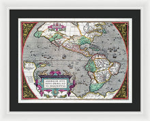 Load image into Gallery viewer, Old Map Of The Americas 1587 - Framed Print