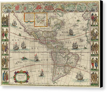 Load image into Gallery viewer, Old Map Of The Americas 1621 - Canvas Print