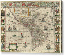 Load image into Gallery viewer, Old Map Of The Americas 1621 - Canvas Print