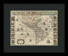 Load image into Gallery viewer, Old Map Of The Americas 1621 - Framed Print