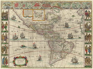 Old Map Of The Americas 1621 - Art Print