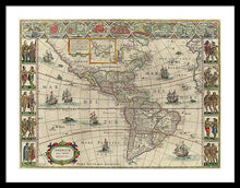 Load image into Gallery viewer, Old Map Of The Americas 1621 - Framed Print