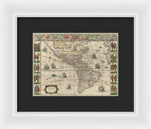 Load image into Gallery viewer, Old Map Of The Americas 1621 - Framed Print