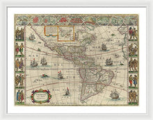 Load image into Gallery viewer, Old Map Of The Americas 1621 - Framed Print