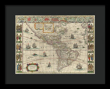 Load image into Gallery viewer, Old Map Of The Americas 1621 - Framed Print