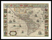 Load image into Gallery viewer, Old Map Of The Americas 1621 - Framed Print