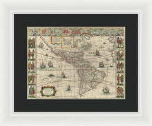 Load image into Gallery viewer, Old Map Of The Americas 1621 - Framed Print