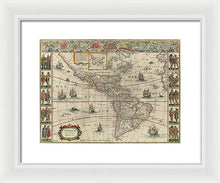 Load image into Gallery viewer, Old Map Of The Americas 1621 - Framed Print