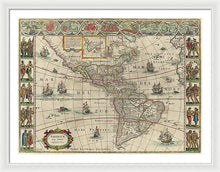 Load image into Gallery viewer, Old Map Of The Americas 1621 - Framed Print