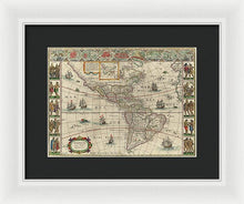 Load image into Gallery viewer, Old Map Of The Americas 1621 - Framed Print