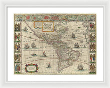 Load image into Gallery viewer, Old Map Of The Americas 1621 - Framed Print