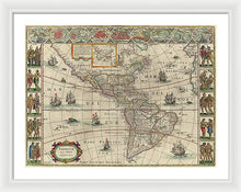 Load image into Gallery viewer, Old Map Of The Americas 1621 - Framed Print