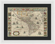 Load image into Gallery viewer, Old Map Of The Americas 1621 - Framed Print