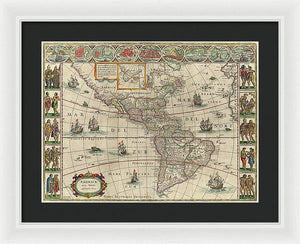 Old Map Of The Americas 1621 - Framed Print