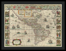 Load image into Gallery viewer, Old Map Of The Americas 1621 - Framed Print