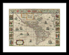 Load image into Gallery viewer, Old Map Of The Americas 1621 - Framed Print