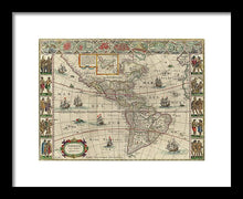 Load image into Gallery viewer, Old Map Of The Americas 1621 - Framed Print