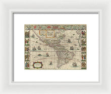 Load image into Gallery viewer, Old Map Of The Americas 1621 - Framed Print