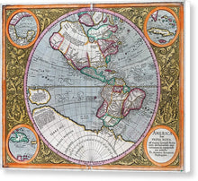 Load image into Gallery viewer, Old Map Of The Americas 1633 - Canvas Print