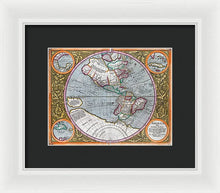 Load image into Gallery viewer, Old Map Of The Americas 1633 - Framed Print