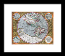 Load image into Gallery viewer, Old Map Of The Americas 1633 - Framed Print