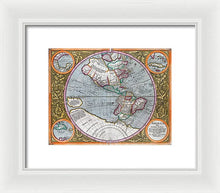 Load image into Gallery viewer, Old Map Of The Americas 1633 - Framed Print