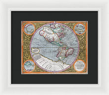 Load image into Gallery viewer, Old Map Of The Americas 1633 - Framed Print