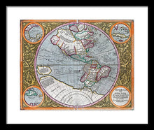 Load image into Gallery viewer, Old Map Of The Americas 1633 - Framed Print