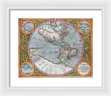 Load image into Gallery viewer, Old Map Of The Americas 1633 - Framed Print