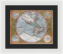 Load image into Gallery viewer, Old Map Of The Americas 1633 - Framed Print