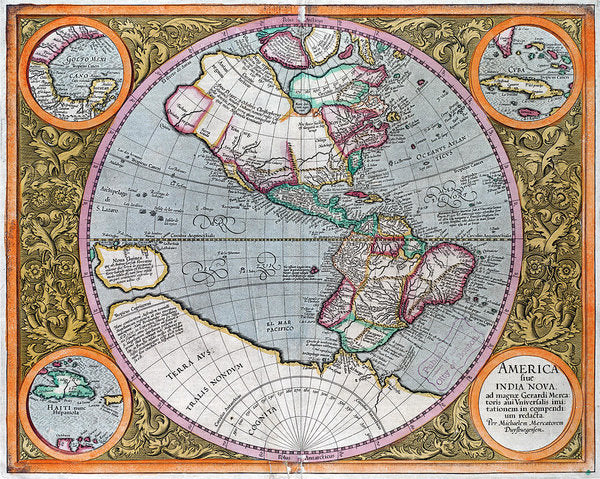 Old Map Of The Americas 1633 - Art Print