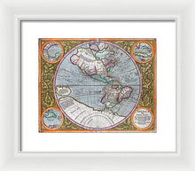 Load image into Gallery viewer, Old Map Of The Americas 1633 - Framed Print