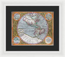 Load image into Gallery viewer, Old Map Of The Americas 1633 - Framed Print