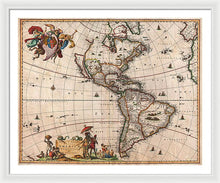 Load image into Gallery viewer, Old Map Of The Americas 1658 - Framed Print