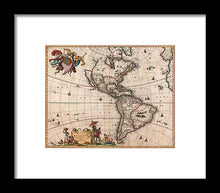 Load image into Gallery viewer, Old Map Of The Americas 1658 - Framed Print