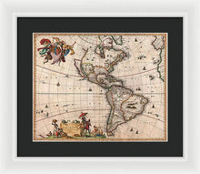 Load image into Gallery viewer, Old Map Of The Americas 1658 - Framed Print