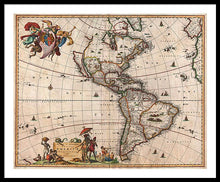 Load image into Gallery viewer, Old Map Of The Americas 1658 - Framed Print