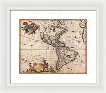 Load image into Gallery viewer, Old Map Of The Americas 1658 - Framed Print