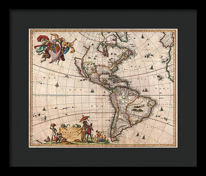 Old Map Of The Americas 1658 - Framed Print