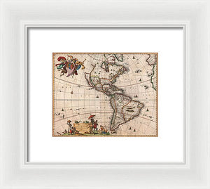 Old Map Of The Americas 1658 - Framed Print