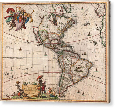 Old Map Of The Americas 1658 - Acrylic Print