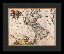 Load image into Gallery viewer, Old Map Of The Americas 1658 - Framed Print