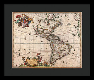 Old Map Of The Americas 1658 - Framed Print