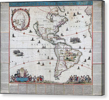 Load image into Gallery viewer, Old Map Of The Americas 1660 - Canvas Print