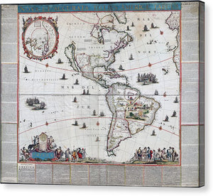 Old Map Of The Americas 1660 - Canvas Print