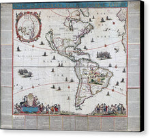 Load image into Gallery viewer, Old Map Of The Americas 1660 - Canvas Print